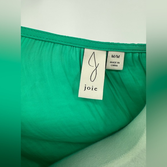 J Joie Flowy Green Pleated V Neck Dress Sz. M - Picture 5 of 6
